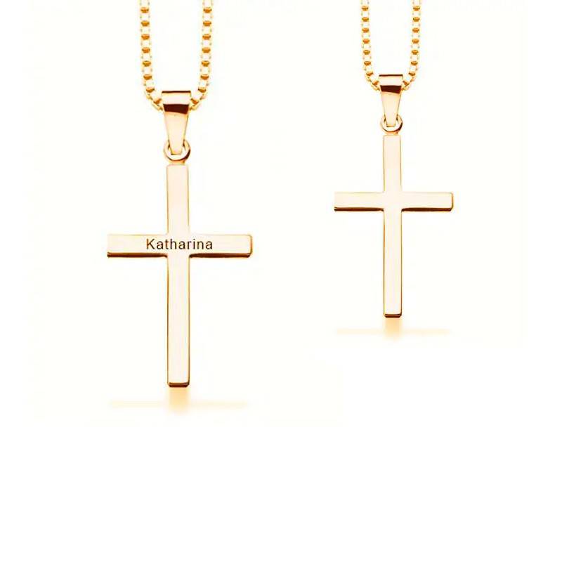 Scrouples Kors vedhæng Forgyldt 16x25 mm inkl. kæde