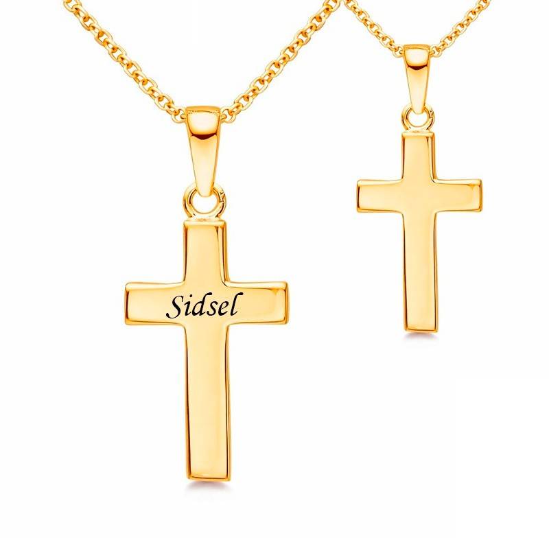 Dahl Kors 8 kt. guld 18 x 27 mm vedhæng inkl. kæde