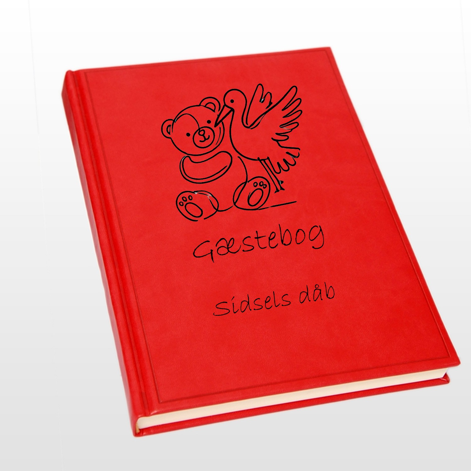 Rød Gæstebog - barnedåb eller navngivning B5