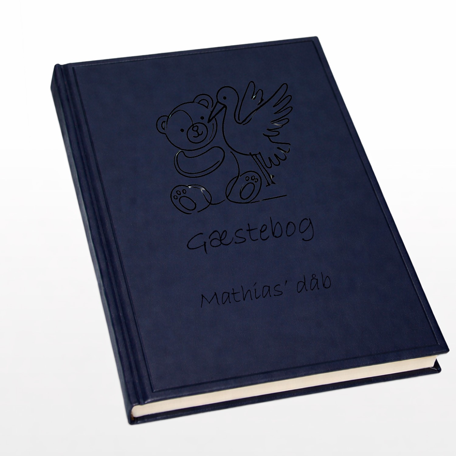 Blå Gæstebog - barnedåb eller navngivning A5