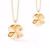 Guld og sølv design firkløver forgyldt vedhæng lille inkl. kæde