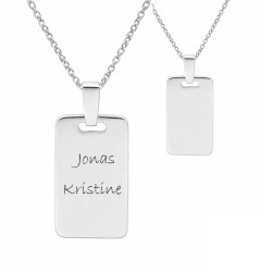 Dogtag massiv sølv 15 x 25...