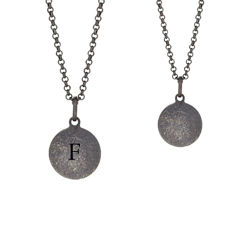 SON of NOA rund cracked sølv vedhæng inkl. kæde