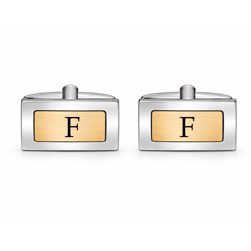 Nordahl Andersen Manchetknapper Stål forgyldt midte