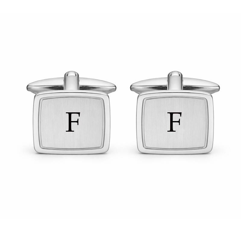 Scrouples Manchetknapper Børstet stål firkantede