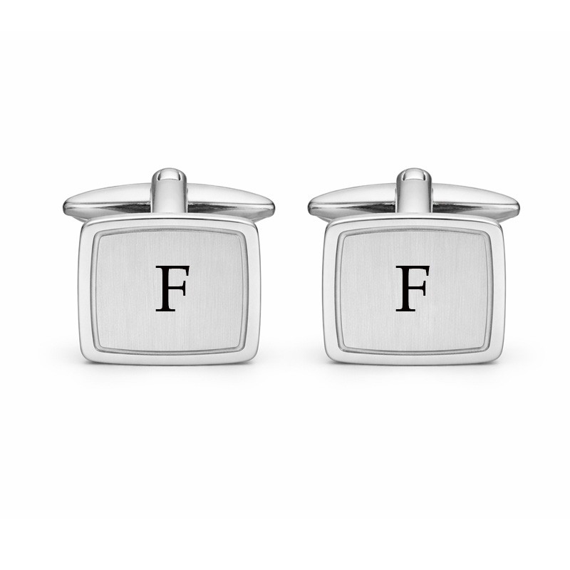 Scrouples Manchetknapper Børstet stål firkantede