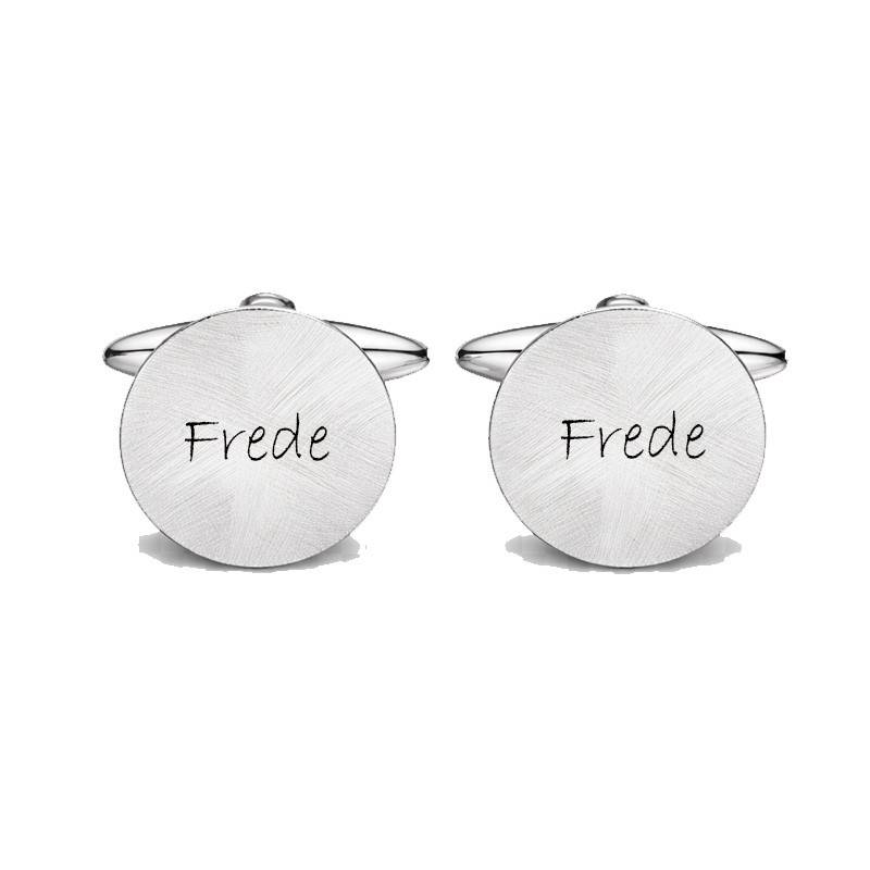 Scrouples Manchetknapper børstet stål rund