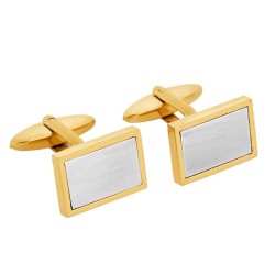 Nordahl Andersen Rustfri stål manchetknapper, mat/blank forgyldt