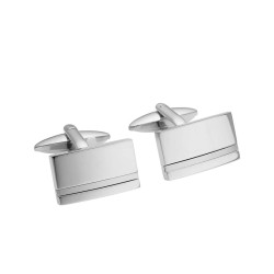 Nordahl Andersen Rustfri stål manchetknapper med stribe