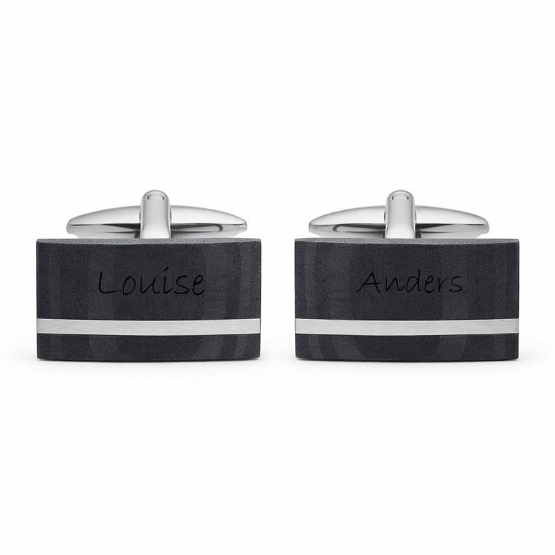 Nordahl Andersen Rustfri stål manchetknapper m. carbon