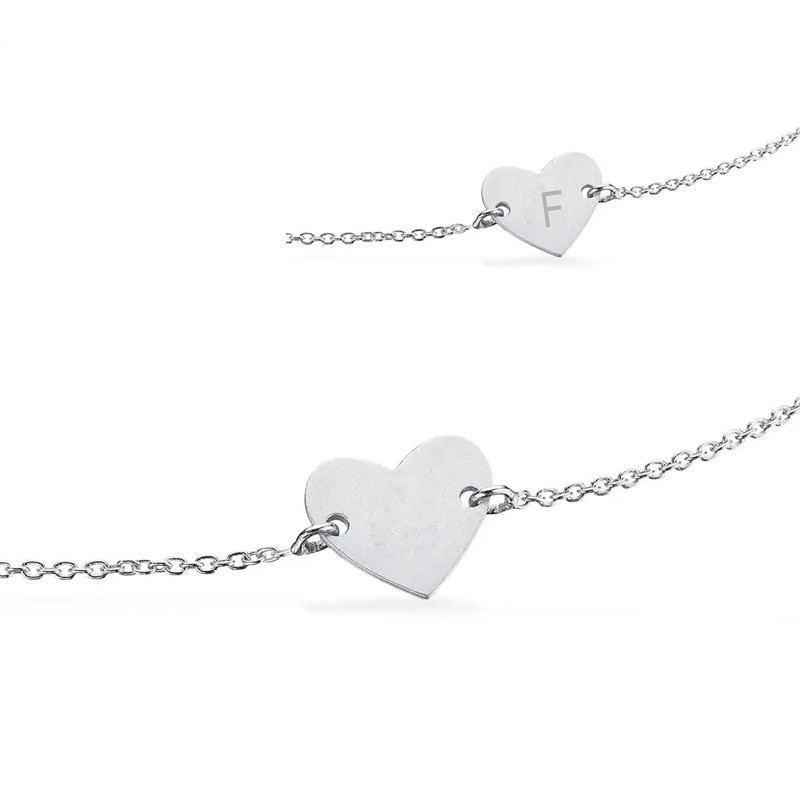 Scrouples Lovetag hjerte armbånd sølv 17 + 2 cm