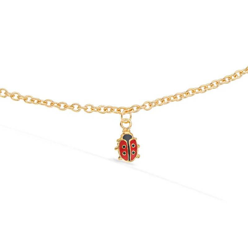 Scrouples Mariehøne armbånd forgyldt 14+3 cm