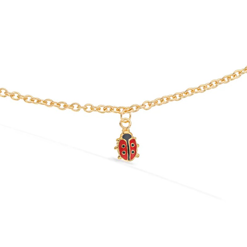 Scrouples Mariehøne armbånd forgyldt 14+3 cm