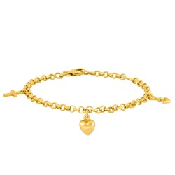 Nordahl Andersen Tro, håb og kærlighed armbånd forgyldt sølv