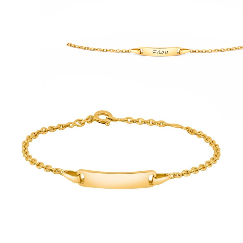 Nordahl Andersen plade børnearmbånd forgyldt sølv