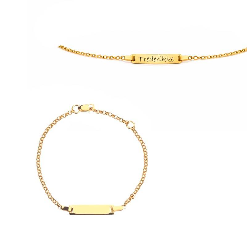 Nordahl Andersen plade børnearmbånd 9 kt guld