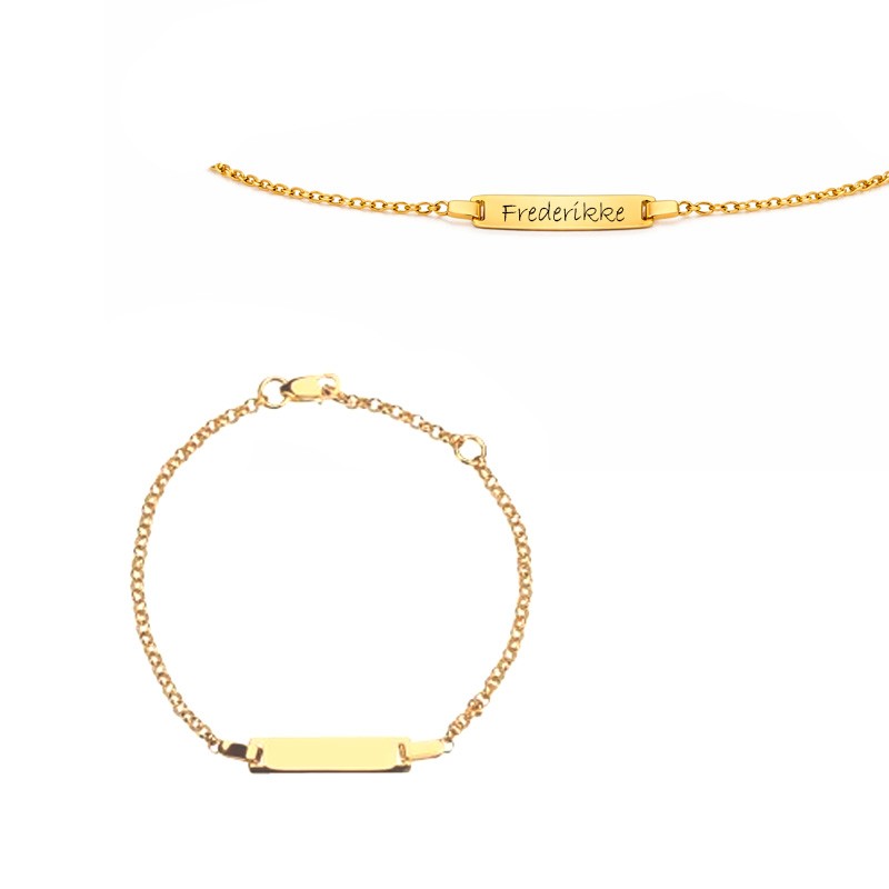 Nordahl Andersen plade børnearmbånd 9 kt guld