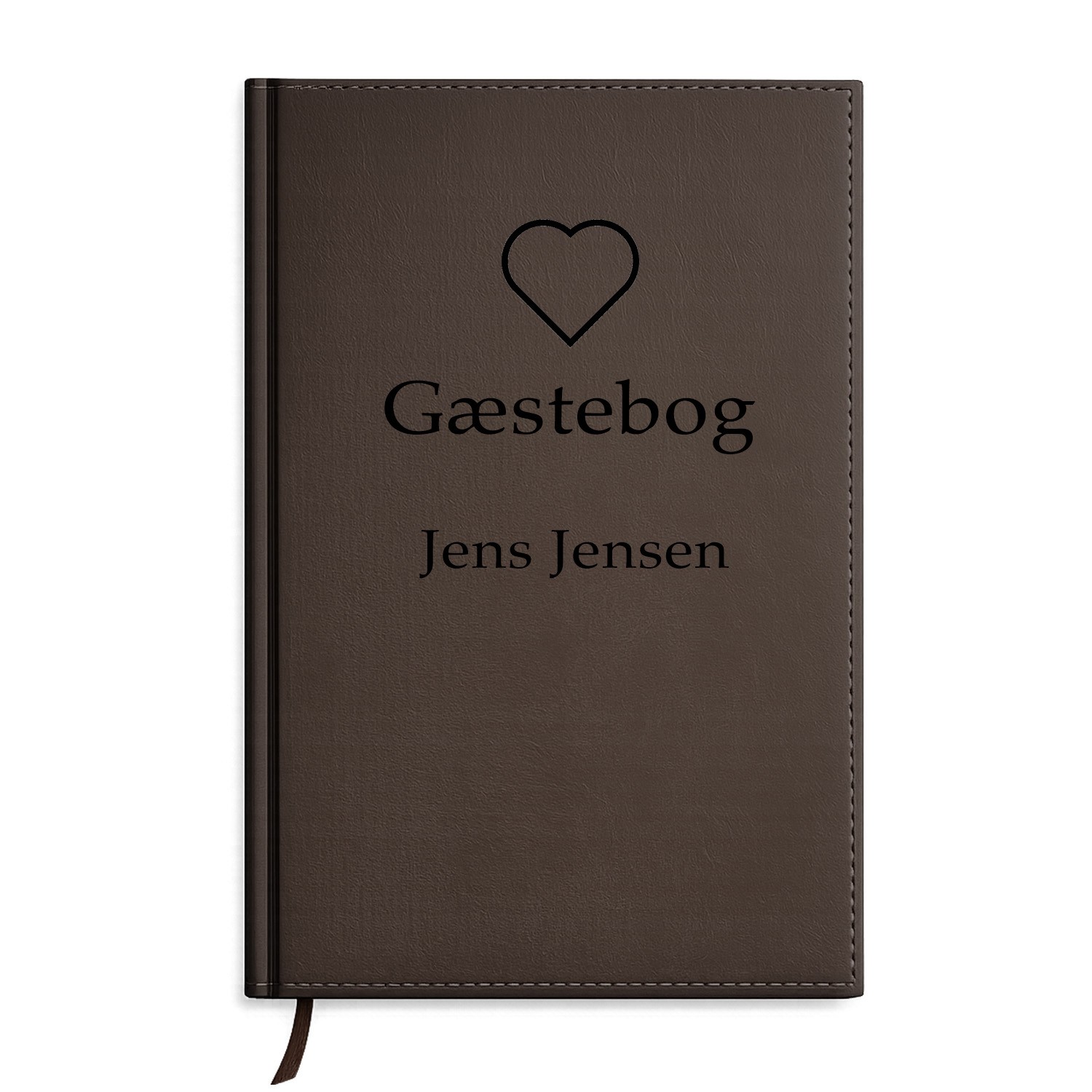 Gæstebog Brun  uden linjer 17,5 x 24,5 cm