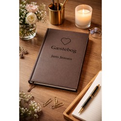 Gæstebog Brun uden linjer 17,5 x 24,5 cm