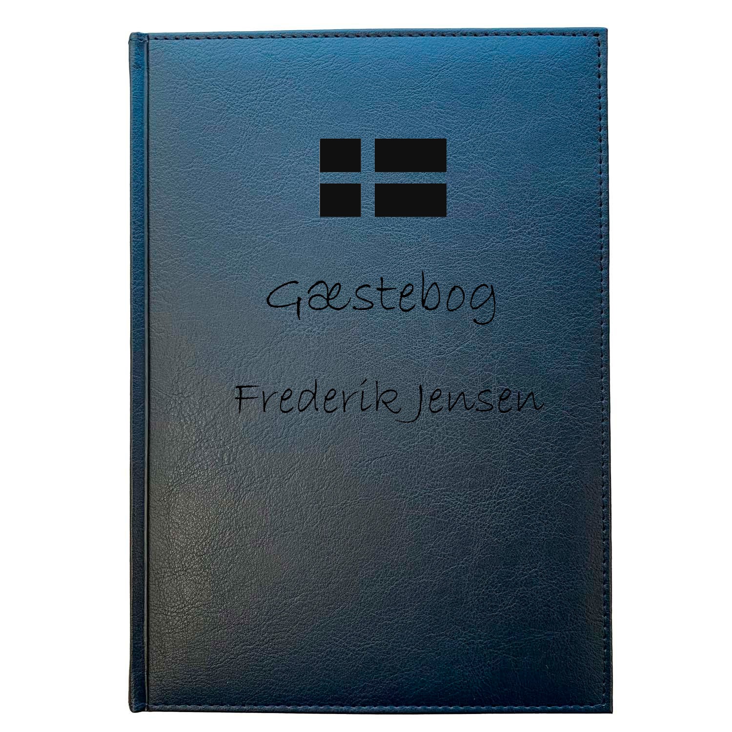 Gæstebog sort med linjer 14,5 x 21 cm