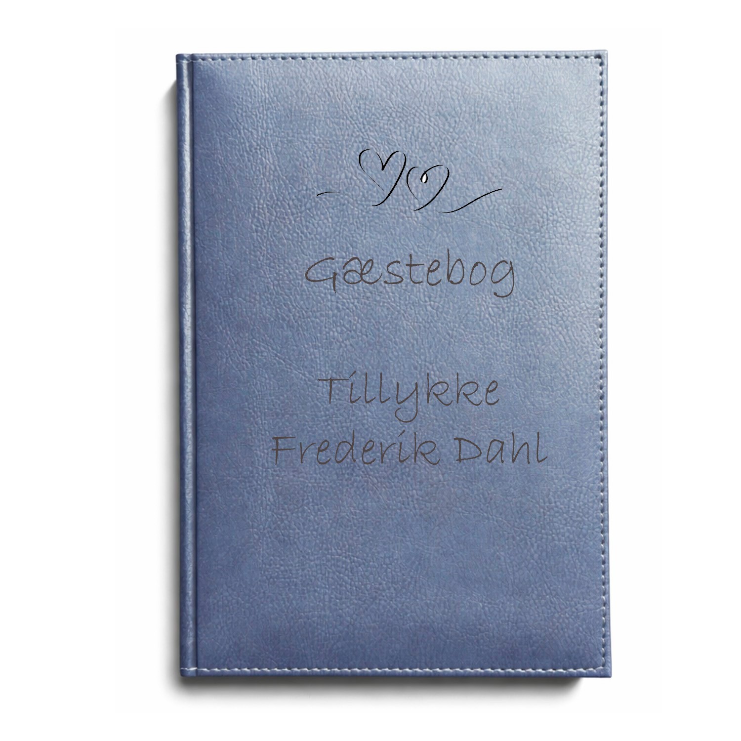 Gæstebog blå uden linjer 14,5 x 21 cm