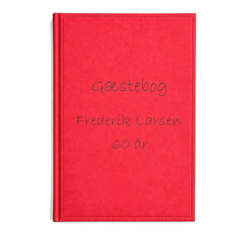 Gæstebog Rød til uden linjer 17,5 x 24,5 cm