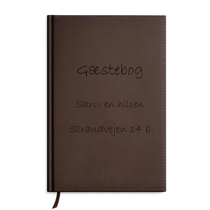 Gæstebog Brun med linjer 20 x 27 cm