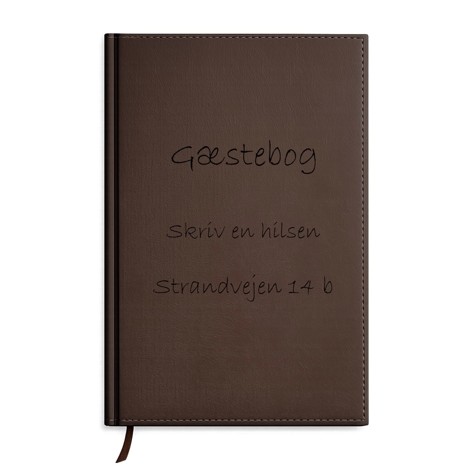 Gæstebog Brun med linjer 20 x 27 cm