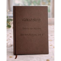 Gæstebog Brun med linjer 20 x 27 cm