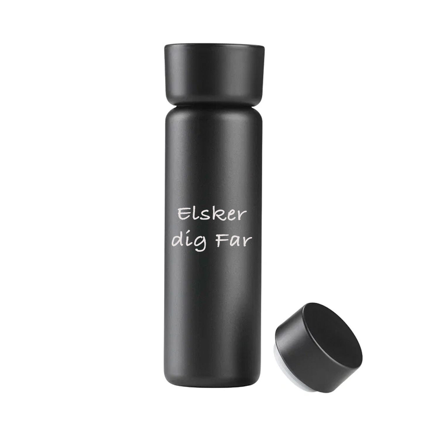 Zone Denmark Singles Termoflaske med to låg Dia 7,5 x 25,6 cm 650 ml Black