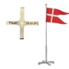 Scrouples Bordflag mat stål med krydsfod 40 cm