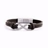Frank 1967 herre læder armbånd i sort med infinity