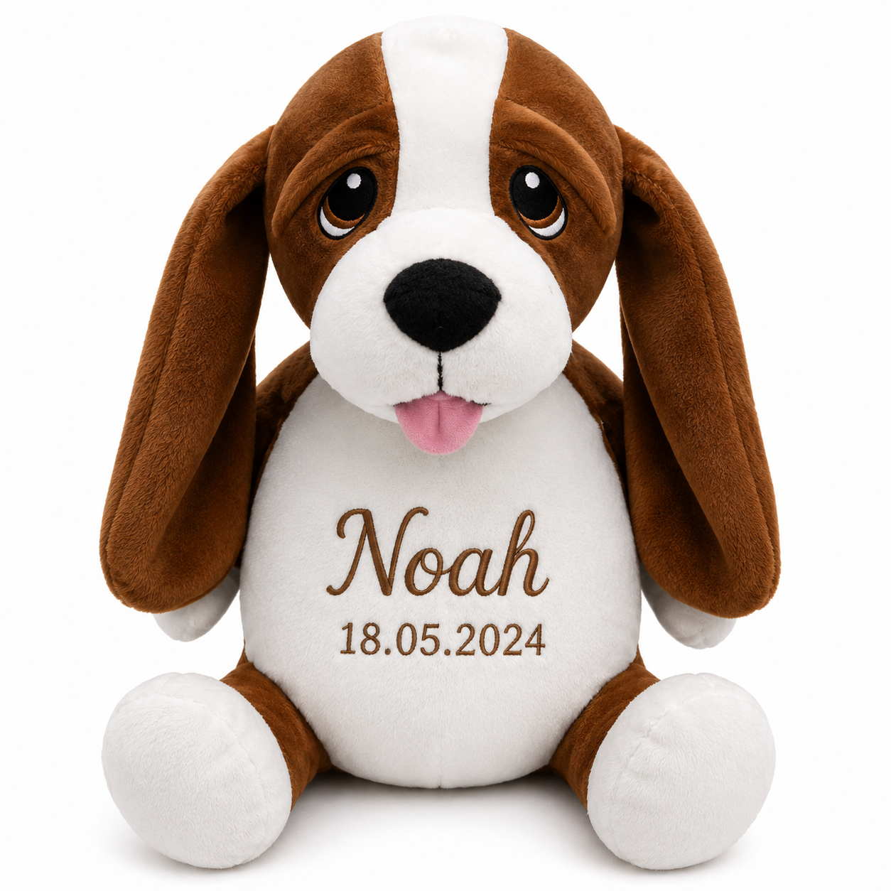 Broderings Bamse med navn - Hund - 40 cm