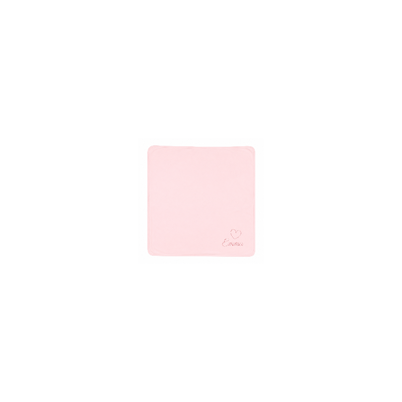 Broderede tæppe 74 x 74 cm lyserød