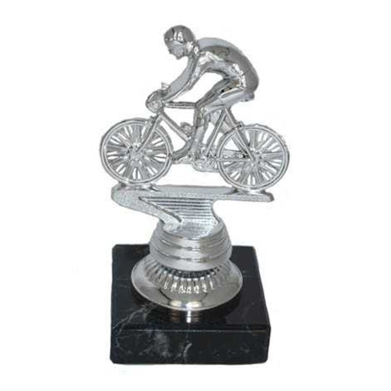 Se Statuette cykelrytter Sølv 10 cm hos Dahls Gravering