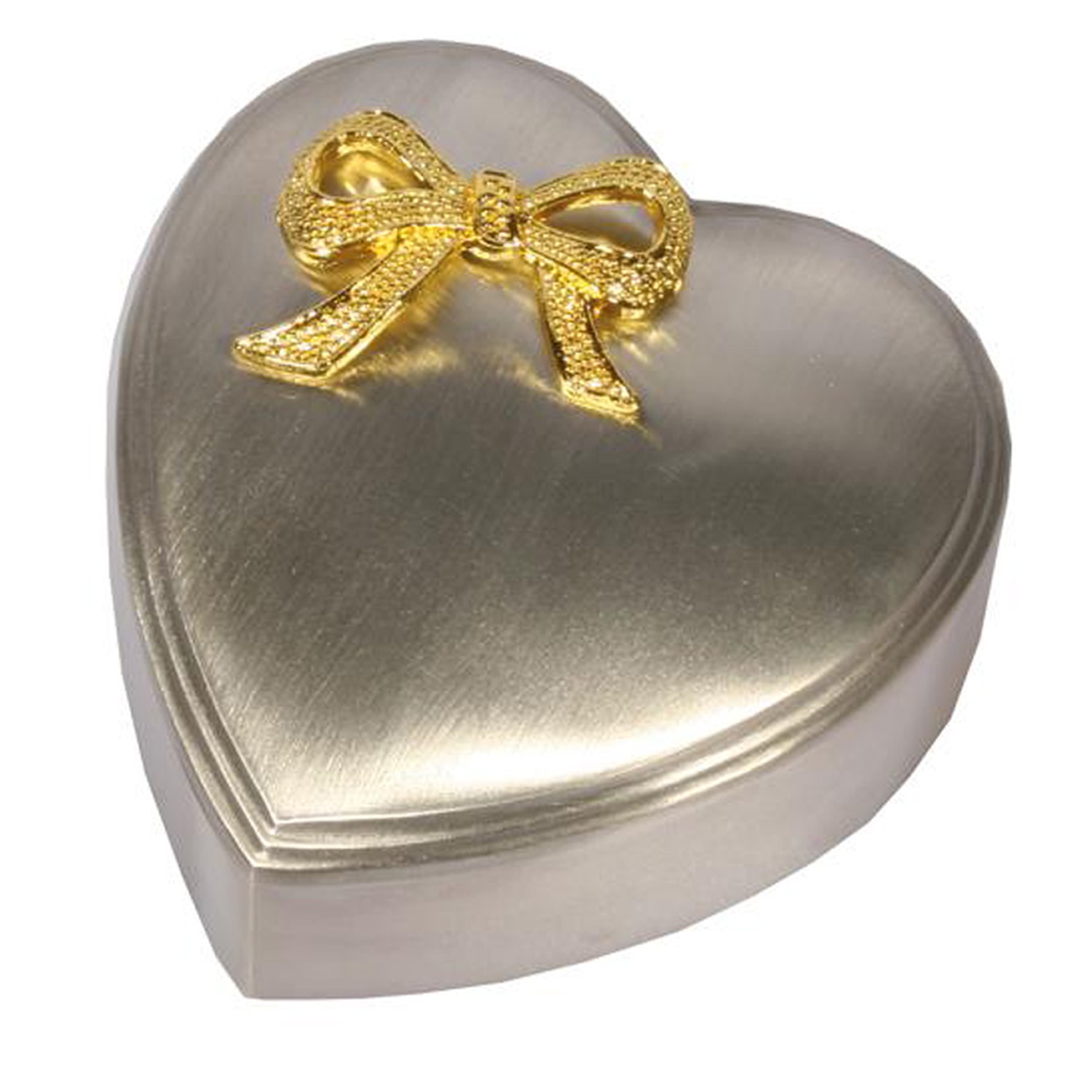 Nordahl Andersen Hjerte smykkeskrin m. sløjfe 12 x 12 fortinnet