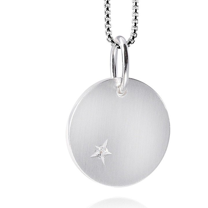 Love tags med Diamant sølv - Dit personlig smykke med navn her online