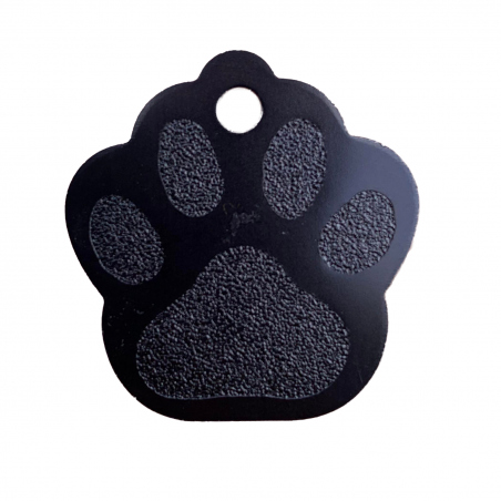 Hundtegn pote i sort aluminium - Lovpligtig hundetegn købes her