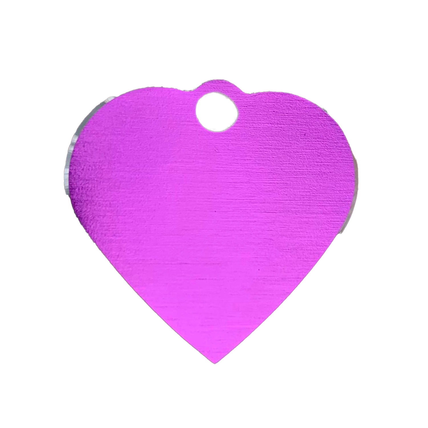 Hundetegn lilla hjerte med sølvkant