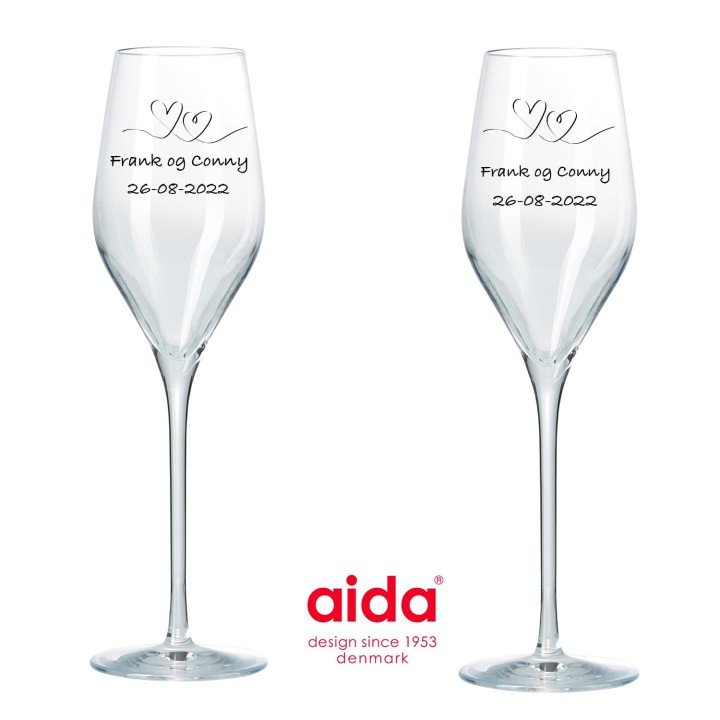 Champagneglas fra Aida - Stilrene og enkle - Gratis gravering