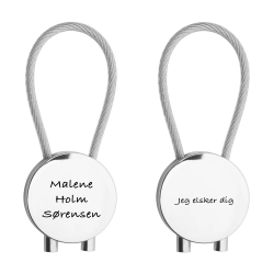 Nøglering med indgravering (tekst/billede) - Rund