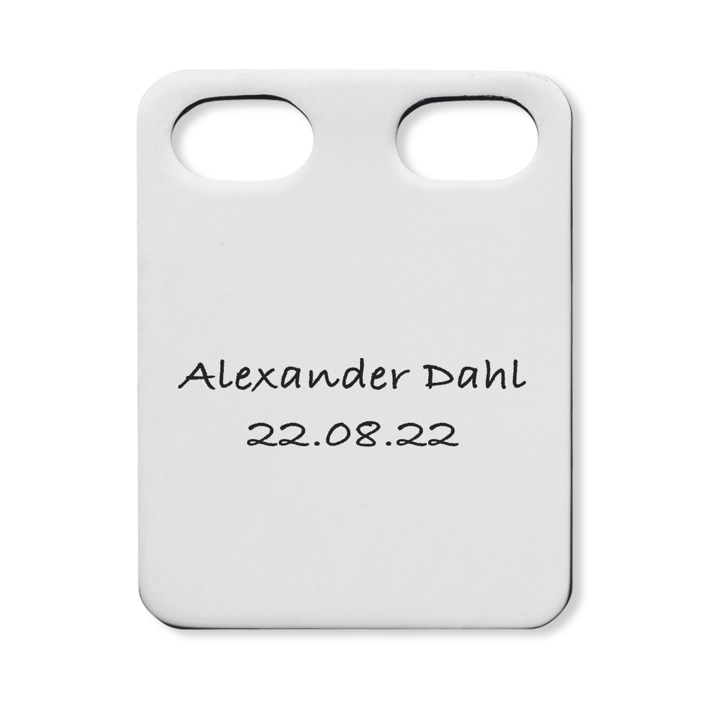 Scrouples Id skilt sølv 18 x 24 mm inkl. kæde