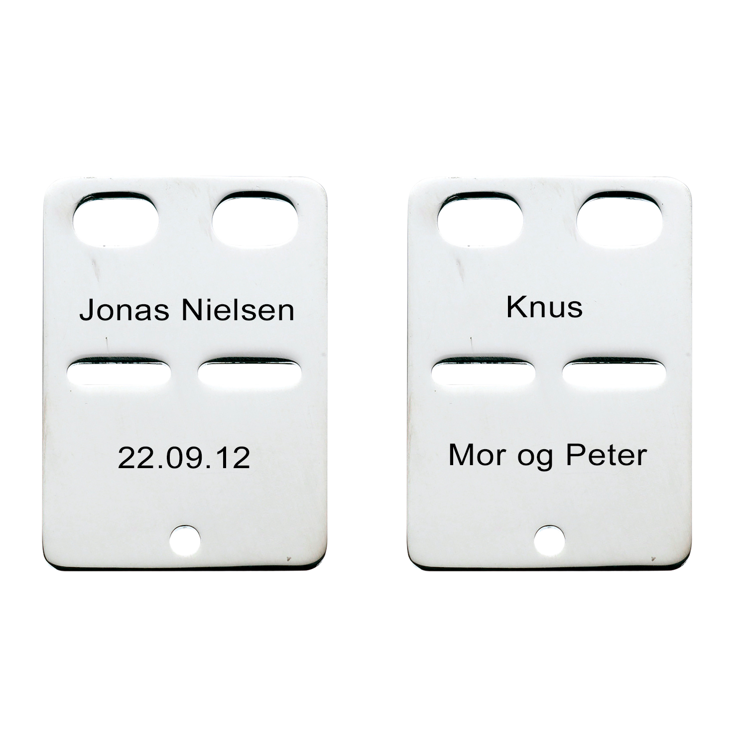 Scrouples Id skilt sølv 19 x 27 inkl. kæde