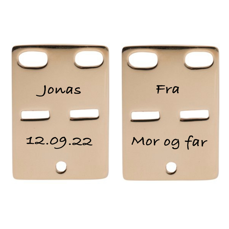 Nordahl Andersen Kadaverskilt 20 x 14 mm 8 kt. guld vedhæng inkl. kæde