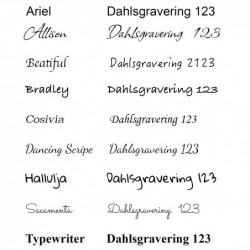 Navneskilt til tøj sort med hvid tekst