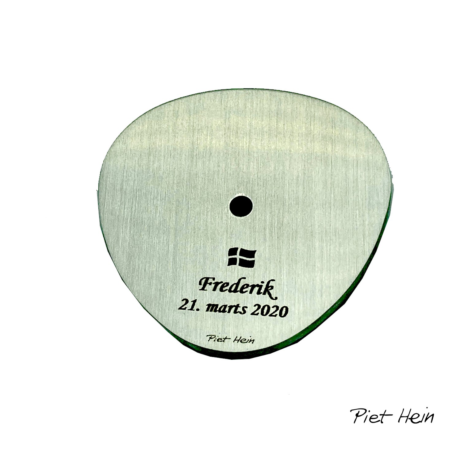 Piet Hein Bordflag 50 cm stål - KUN LØS FOD