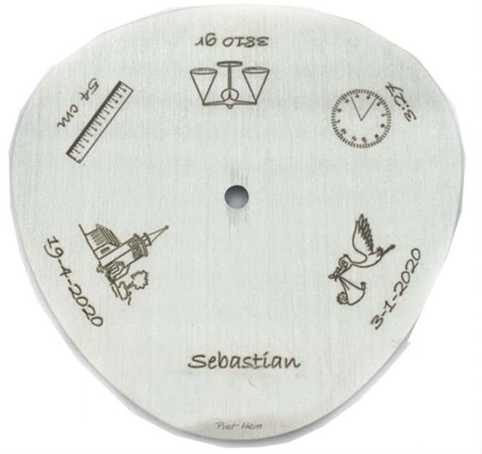 Piet Hein Dåbsflag 35 cm stål - KUN LØS FOD