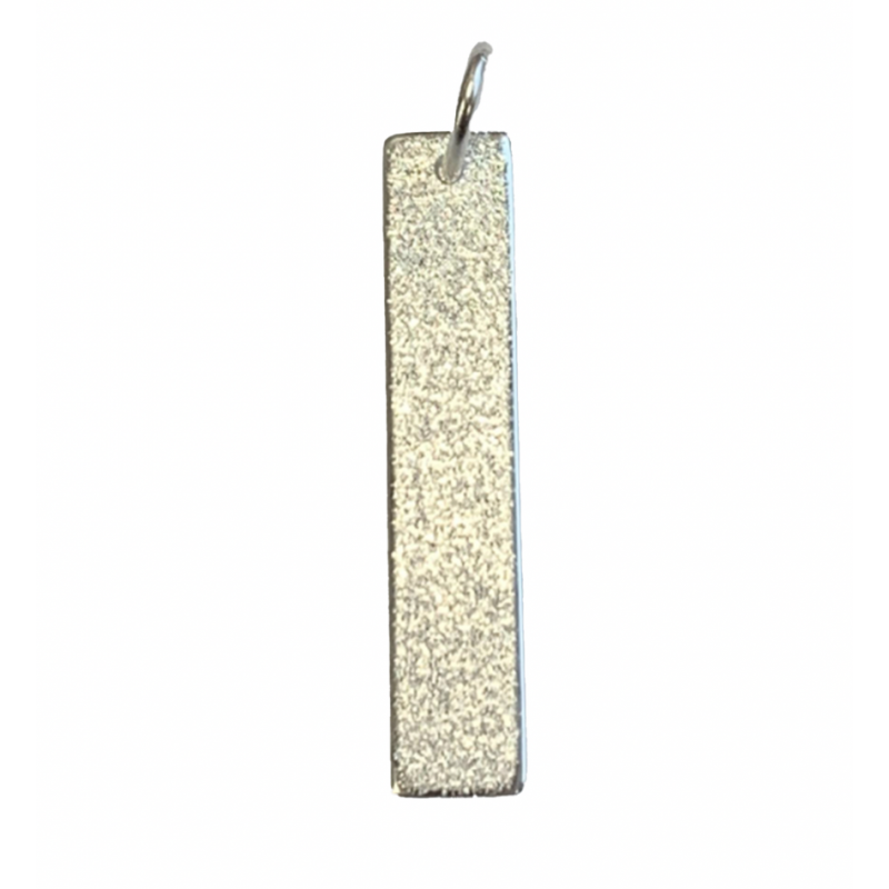 Dahl Flad stav vedhæng sølv med diamant effekt 30x5 mm inkl. kæde