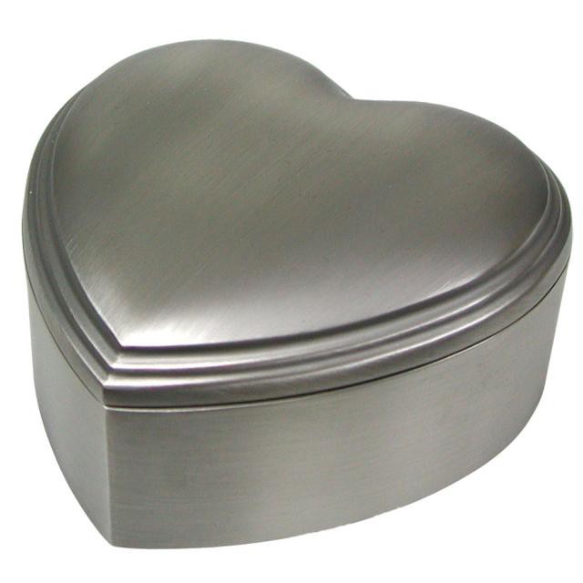 Nordahl Andersen Hjerte smykkeskrin blank 10 x 10 cm fortinnet