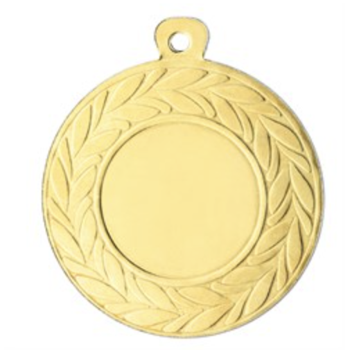 Medalje m. laurbærkrans 45 mm inkl. medaljebånd